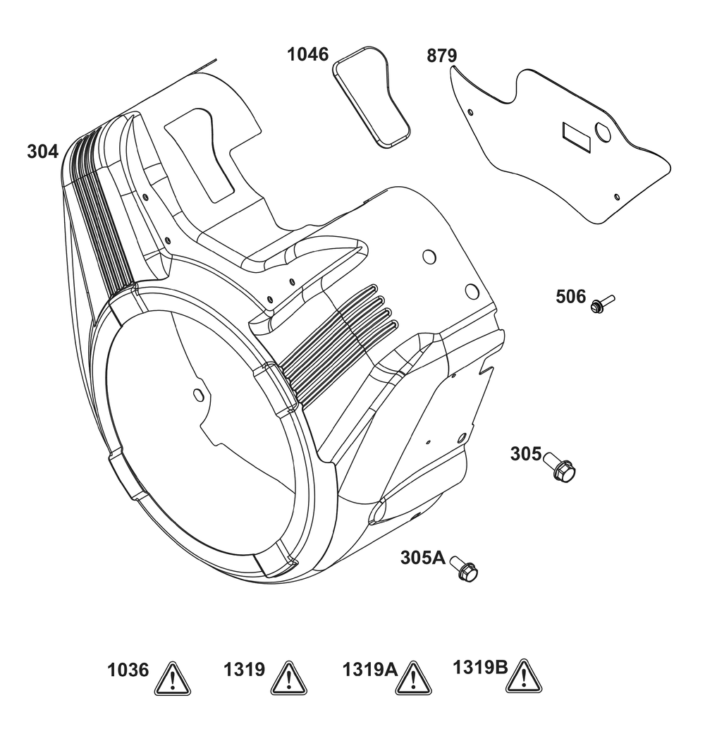 Blower Housing Group Diagram and Parts List for 356447-0680-F1 200000 - 399999 Briggs and Stratton Engine